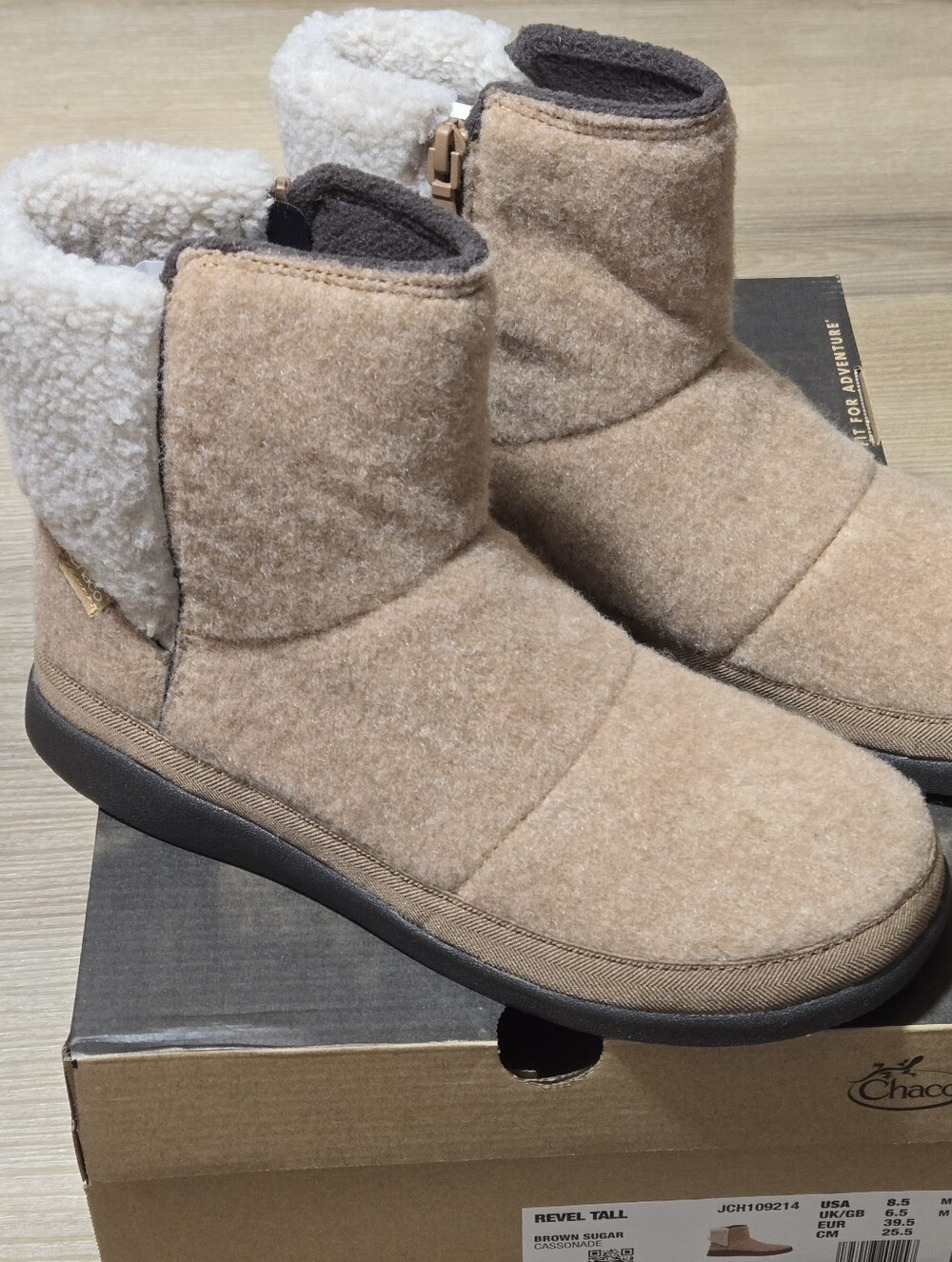 Chaco Revel Tall Women’s Tan Fleece-Lined Ankle Booties